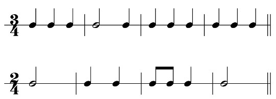 taktart note noter notehals taktstrek Kapittel_5:_Notasjon